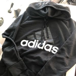 Adidas Women Black Logo Hoodie